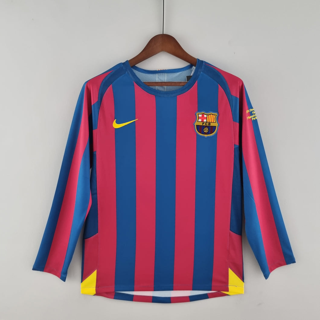 2005/06 barcelona long sleeve home kit