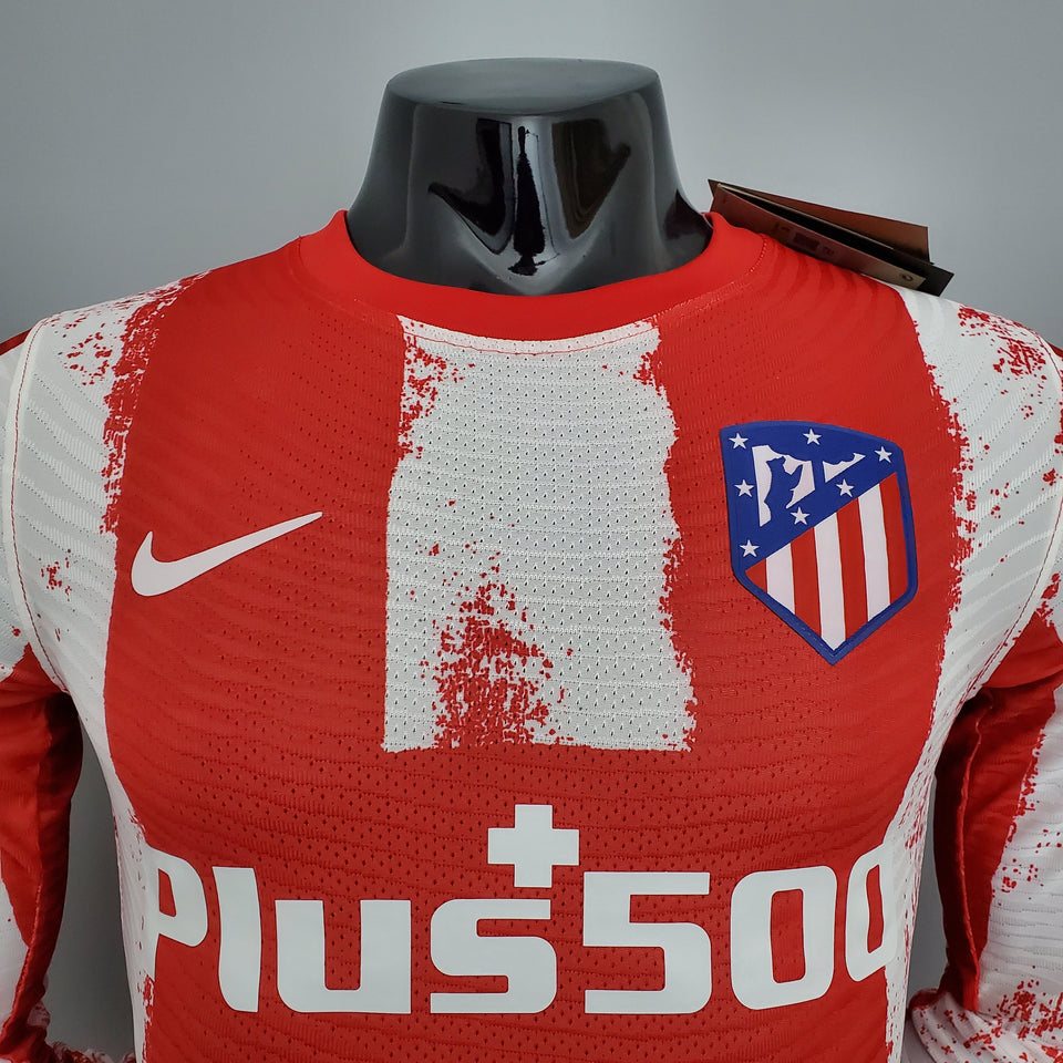 21/22 player version long sleeve Atletico Madrid home