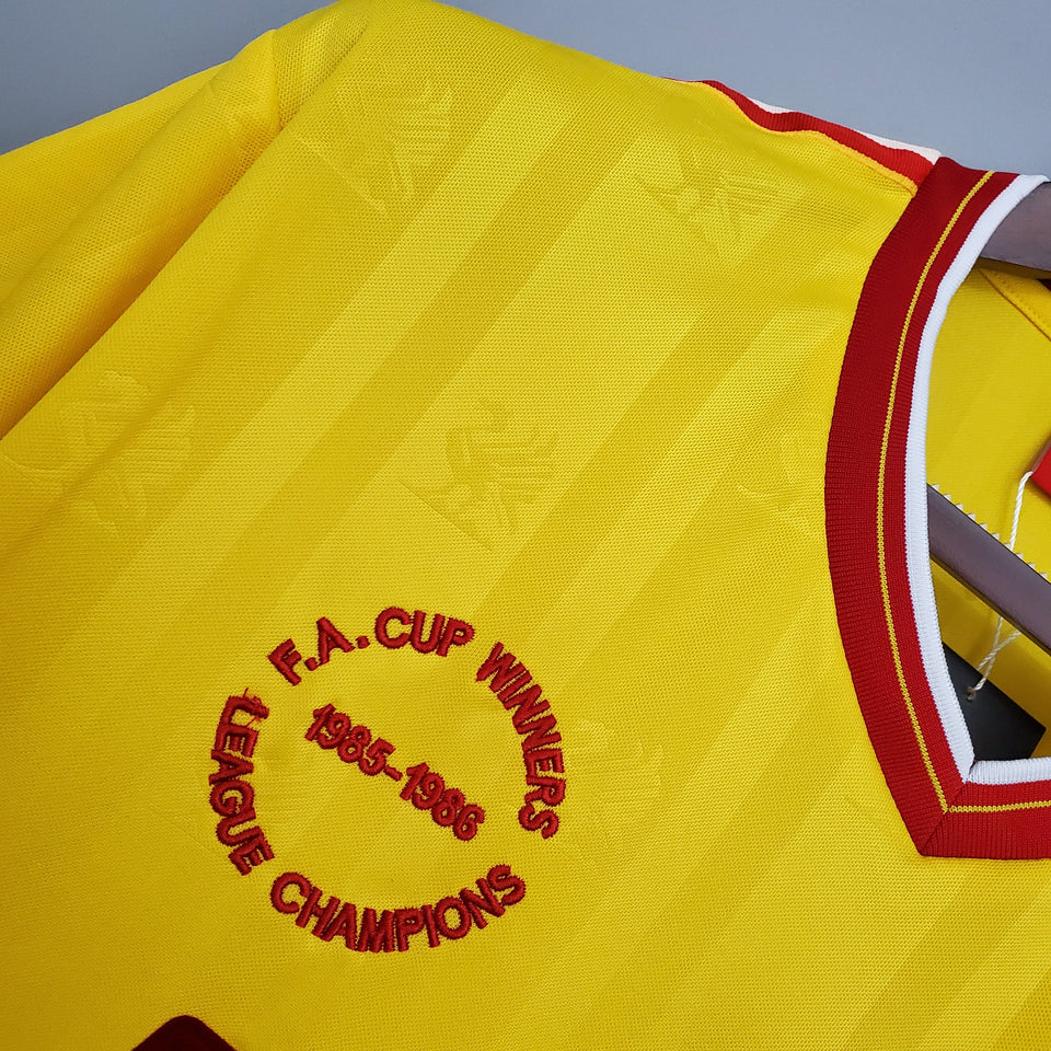 1985 1986 Liverpool Yellow away kit