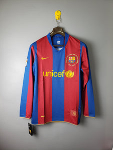 2007-2008 barcelona Home kit Long Sleeves