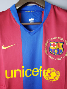 2007-2008 barcelona Home kit Long Sleeves